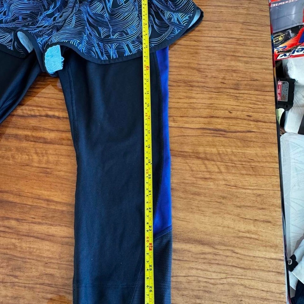 Under Armour Womens HeatGear 2-in-1 Skirted Compression Leggings Black Blue L